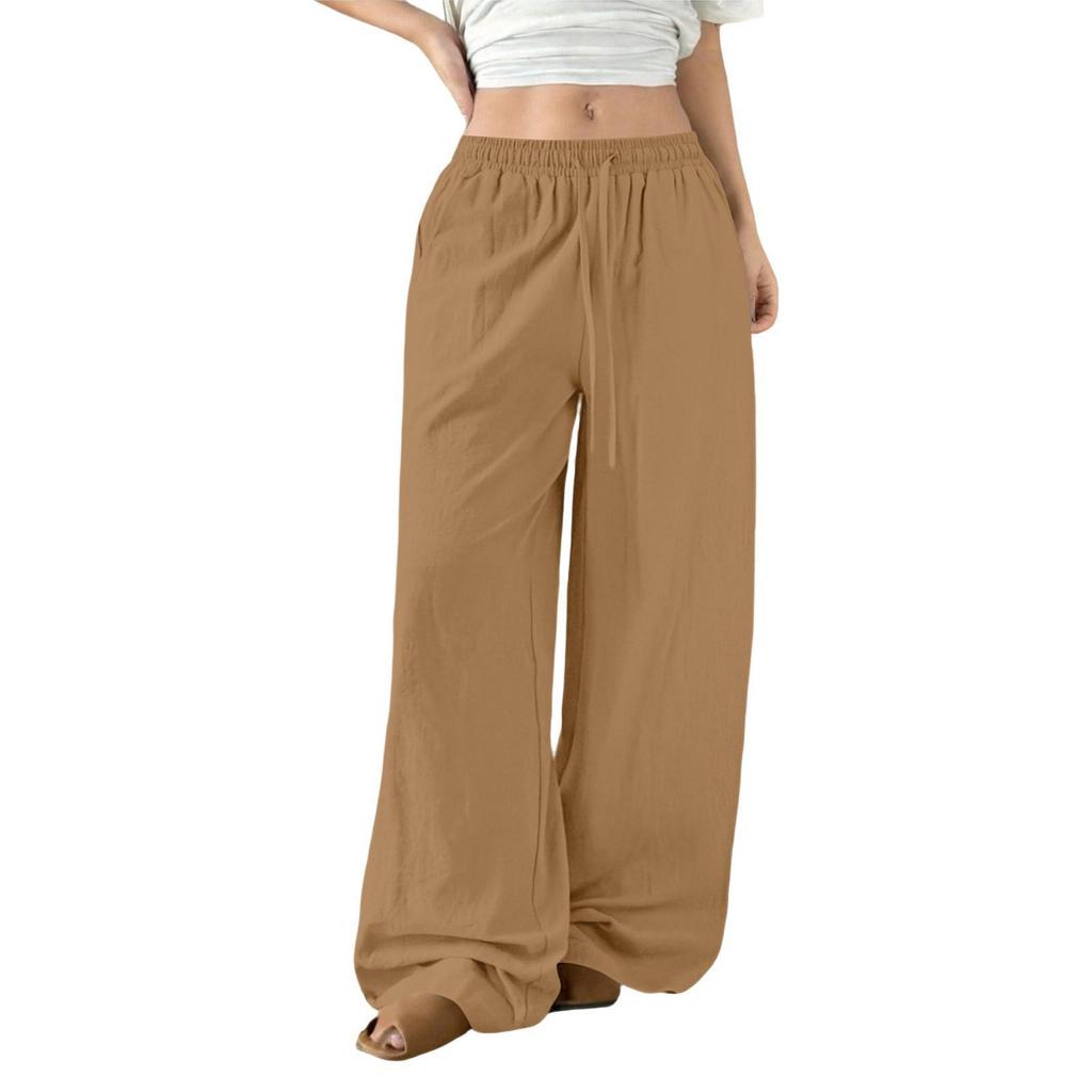 Women's High-Waist Loose Wide-Leg Drawstring Pants - Spring & Autumn