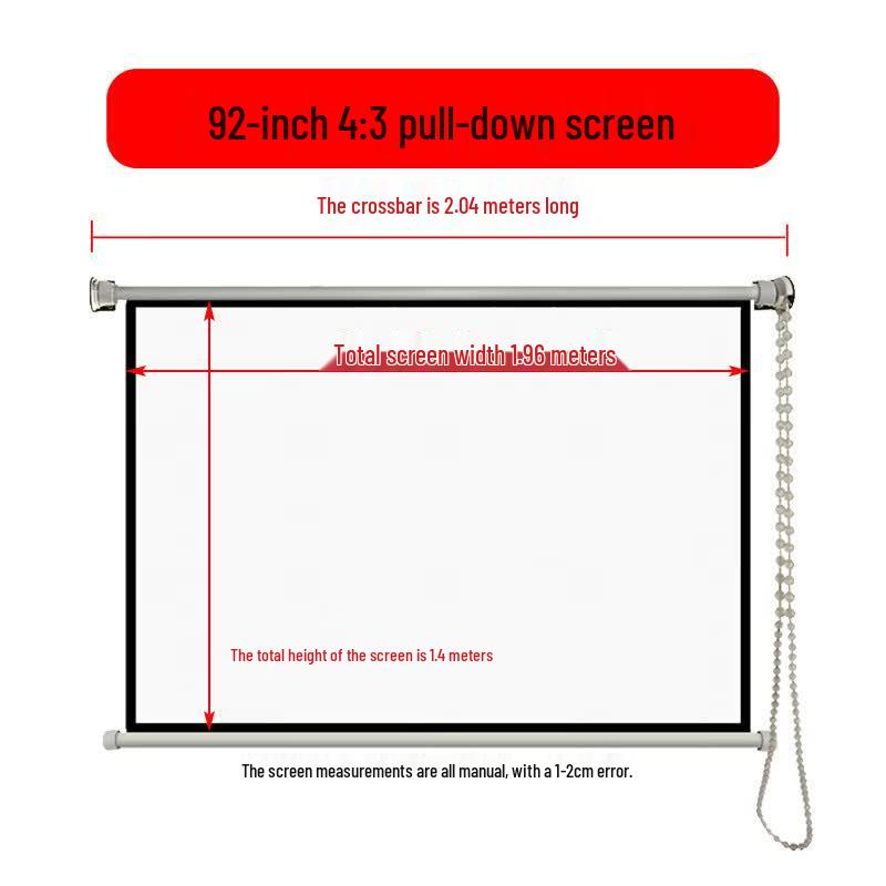 Manual Pull-Down Wall-Mounted Projection Screen