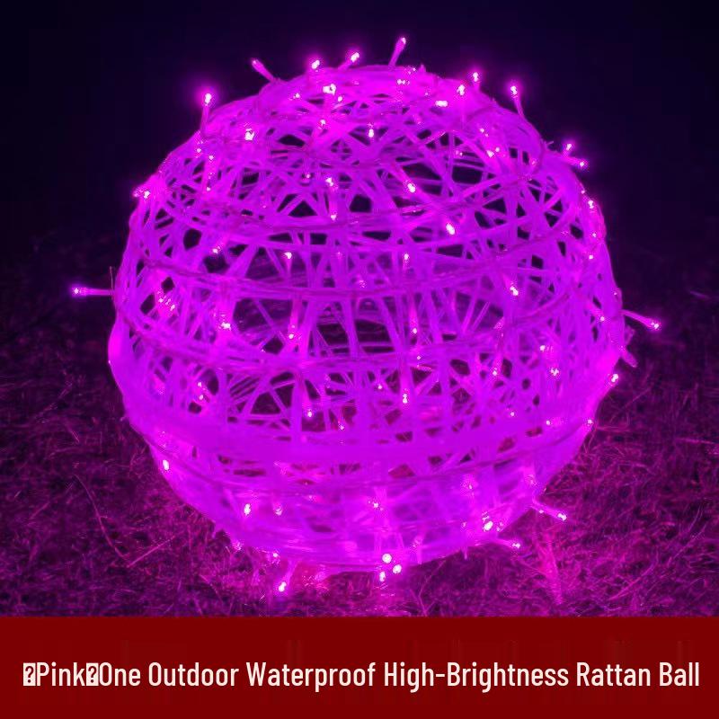 LED Colorful Rattan Ball String Lights - Flashing Starry Sky Decoration for Trees, Streets, Malls, Parks