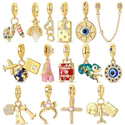 Copper Traveling Passport Charms Beads Cz Zirconium Luminous Firefly Love Dangle Fit Original Bracelet Diy Jewelry