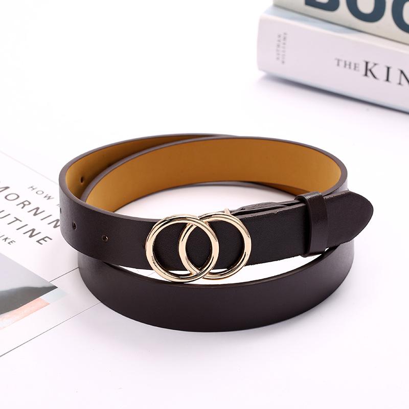 New Ins European and American Double G Buckle Belt for Women, Decorated Denim Student Belt, Versatile Belt for Ladies