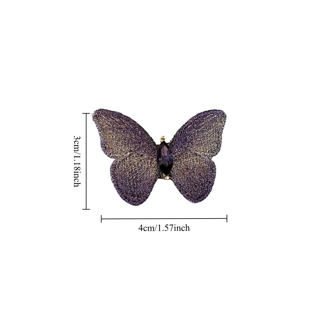 New Light Luxury Hand Embroidered Gradient Butterfly Brooch Suitable For Women At Fashionable Romantic Banquets At Tops