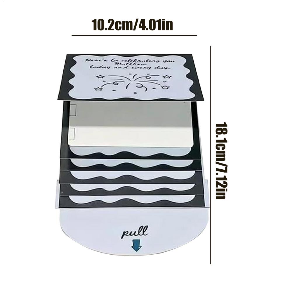 Handmade Christmas Card Book Holder Pull Out Keepsake Booklet Waterfall Greeting Card Holder for Adults Christmas Holiday