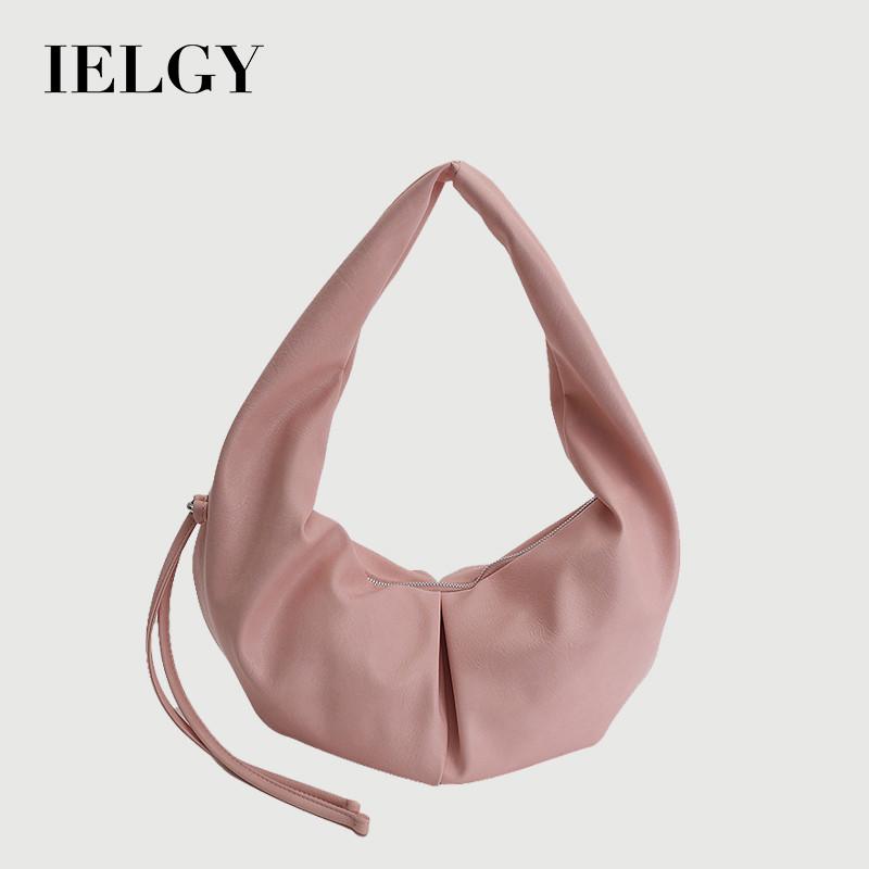 IELGY Ladies Dumpling Bag Large Capacity Commuter Shoulder Cloud Pleated Messenger Bag