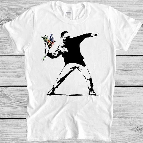 Banksy Flower Thrower T Shirt 2474 Cool Gift Tee XXXXL