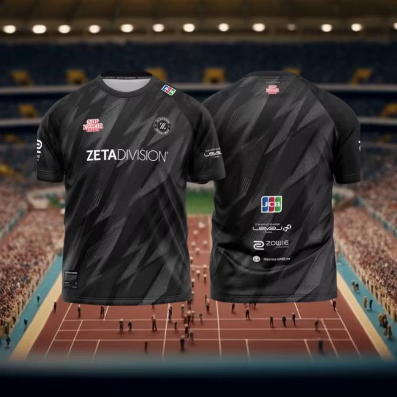 Pánské tričko E-Sports Zeta Division Týmový dres Identity V Krátký rukáv Pánské Dámské Tričko Léto Dětské Nadrozměrné Tričko Top