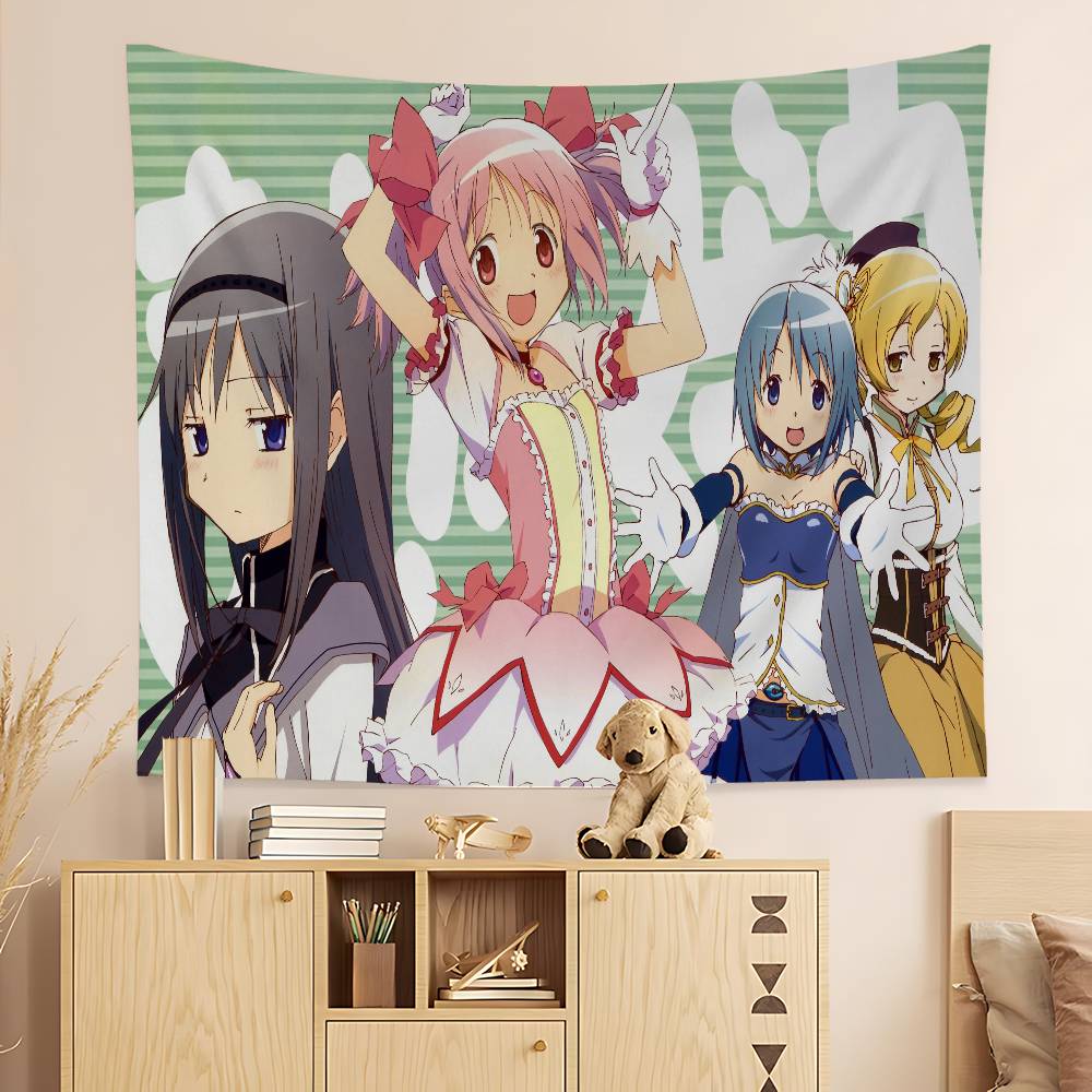 

Класичне Аніме Puella Magi Madoka Magica Гобелен Мистецький Друк Японський Настінний Гобелен Аніме Настінний Підвіс Домашній Декор 90x120 cm