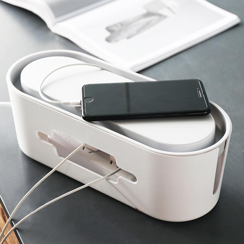 Power Cable Organizer Box - Cord, Charger & Strip Storage Solution