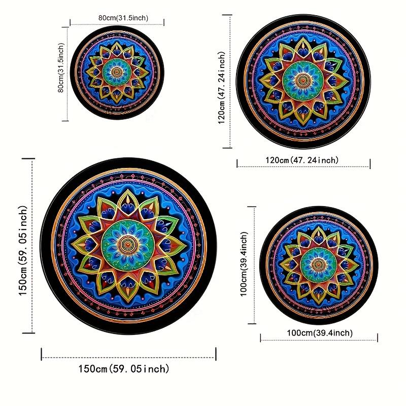 

Mandala Round Rug Flannel Soft Non Slip Floor Mat Bohemian Decor for Living Room Bedroom Yoga Meditation Spiritual Home Decor 60cm