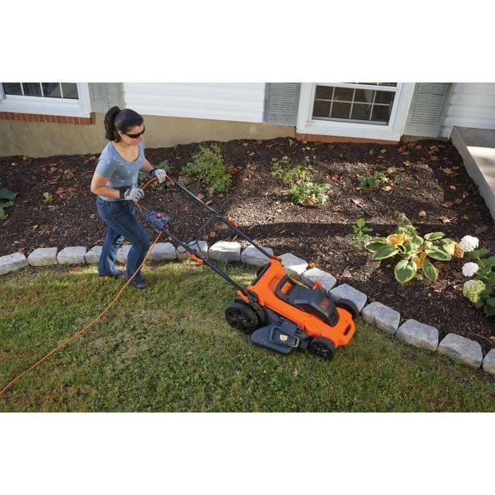 Tondeuse Électrique Filaire - BLACK+DECKER - LM2000-QS - 2000W - 48cm De Coupe - Mulching, Éjection Latérale Ou Bac 50L