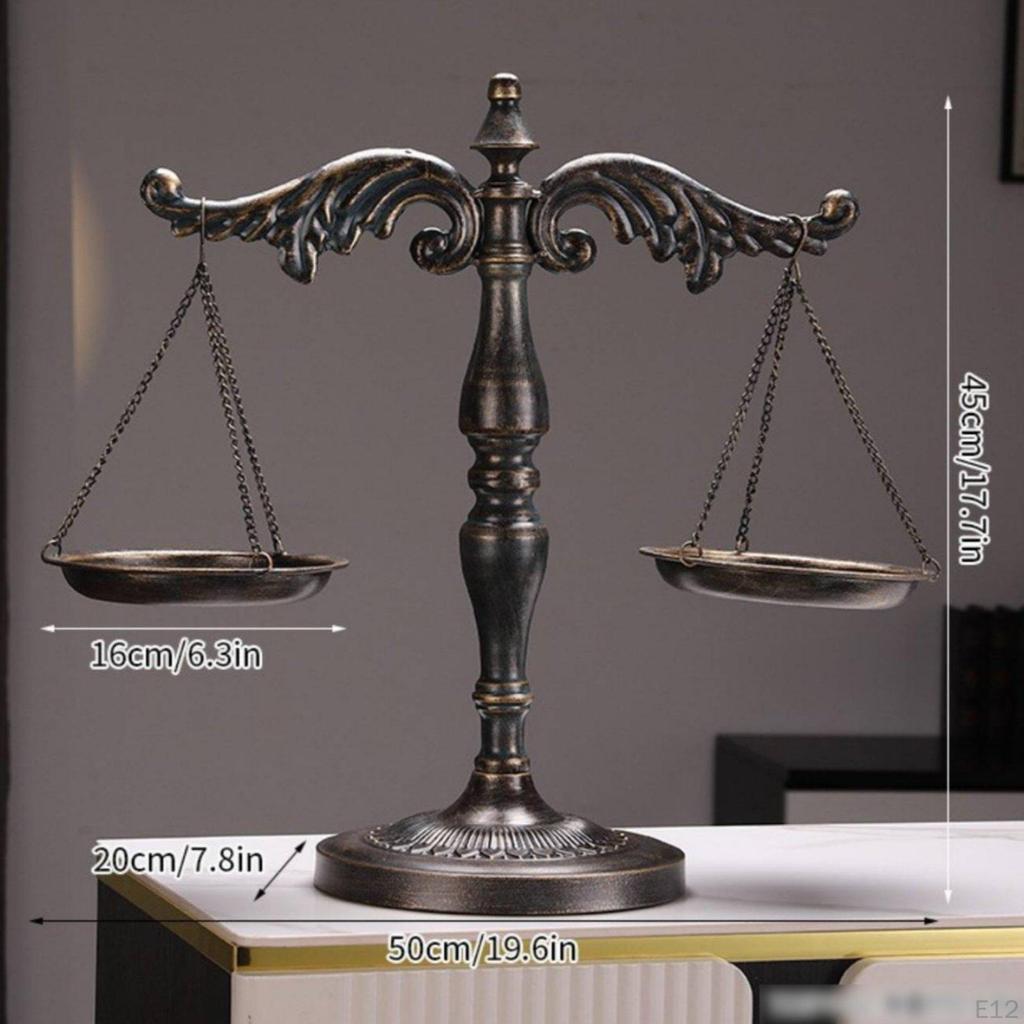 Decorative Balance of Justice Rustic Look Sculpture Sturdy Scale for