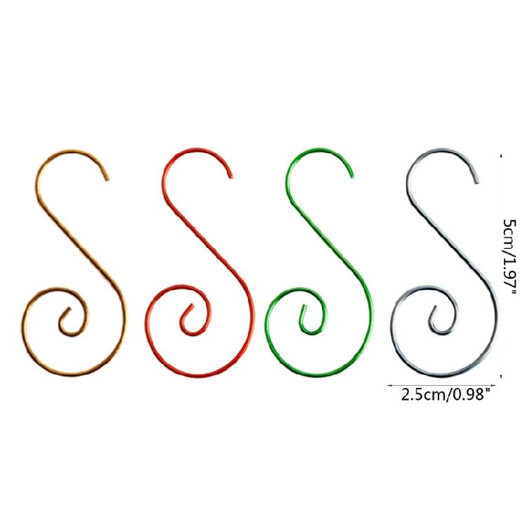 Christmas Tree S Shaped Hooks 20pcs Metal Holiday Birthday Party Decoration