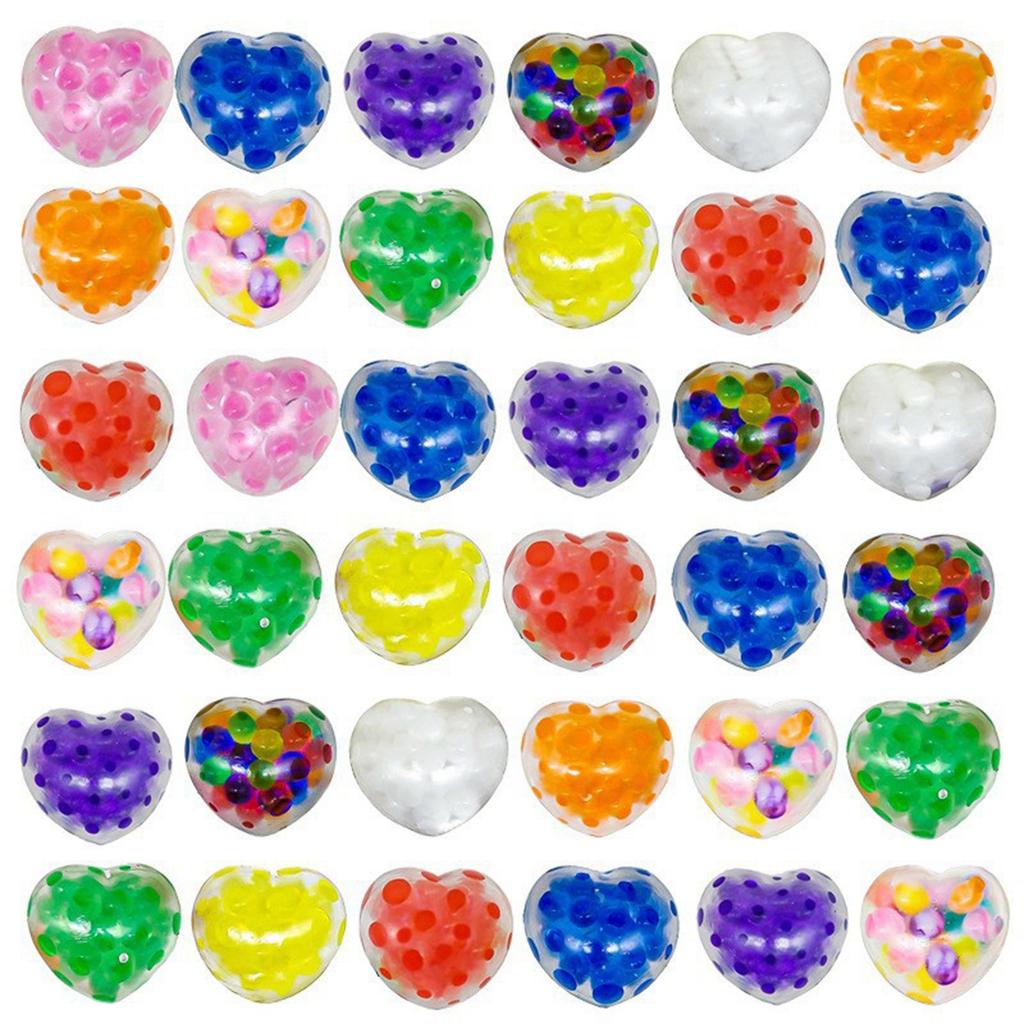 Mehrfarbiger kleiner herzförmiger Stressball, bunter Ball, Geschenktüte, Stressball für Erwachsene