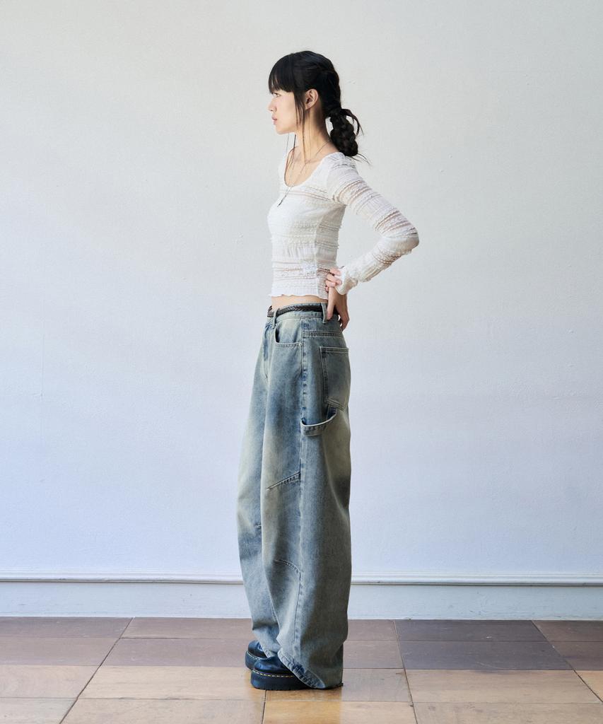 Awodeijeu Assemble Wide Balloon Denim Pants [Light Blue]