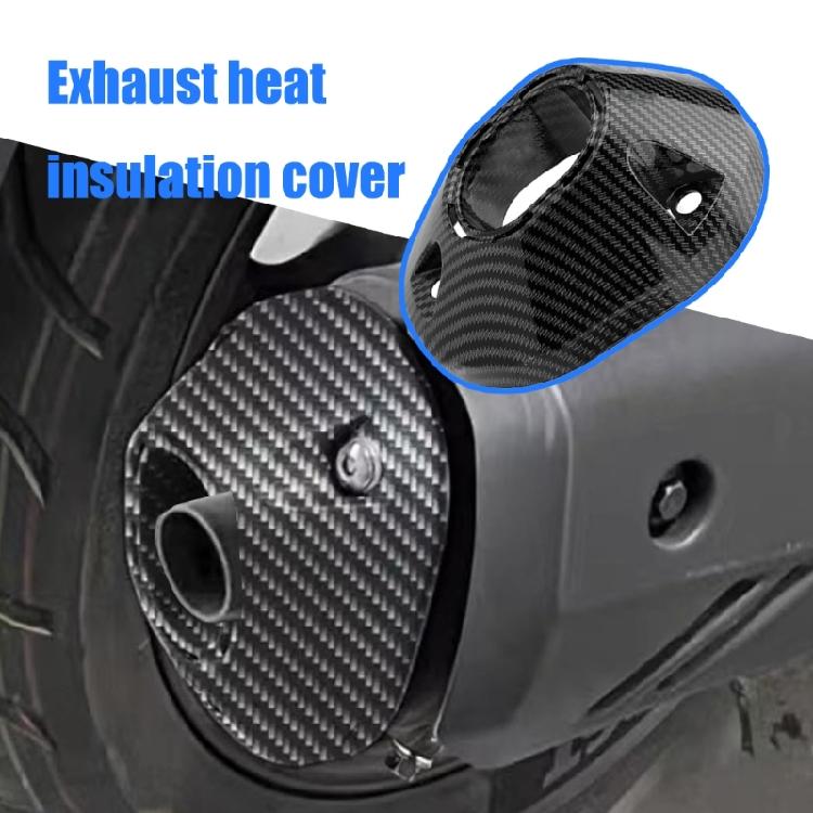 Universal Motorcycle Tailpipe Exhaust Port Guard Fit for CLICK160 Models ABS Construction Enhanced Safety Carbon Texture