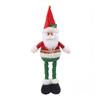 Christmas Plush Doll with Retractable Legs Handmade Standing Snowman Santa Claus Plush Toy Xmas Winter Holiday Party Decoration Ornament