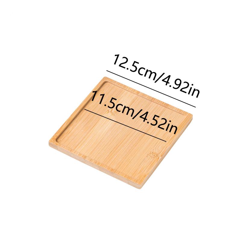 Wooden Tray Multi Bamboo Multi Shape Wooden Holder Pot Tray Coffee Coaster Home Garden Decor Photography Props