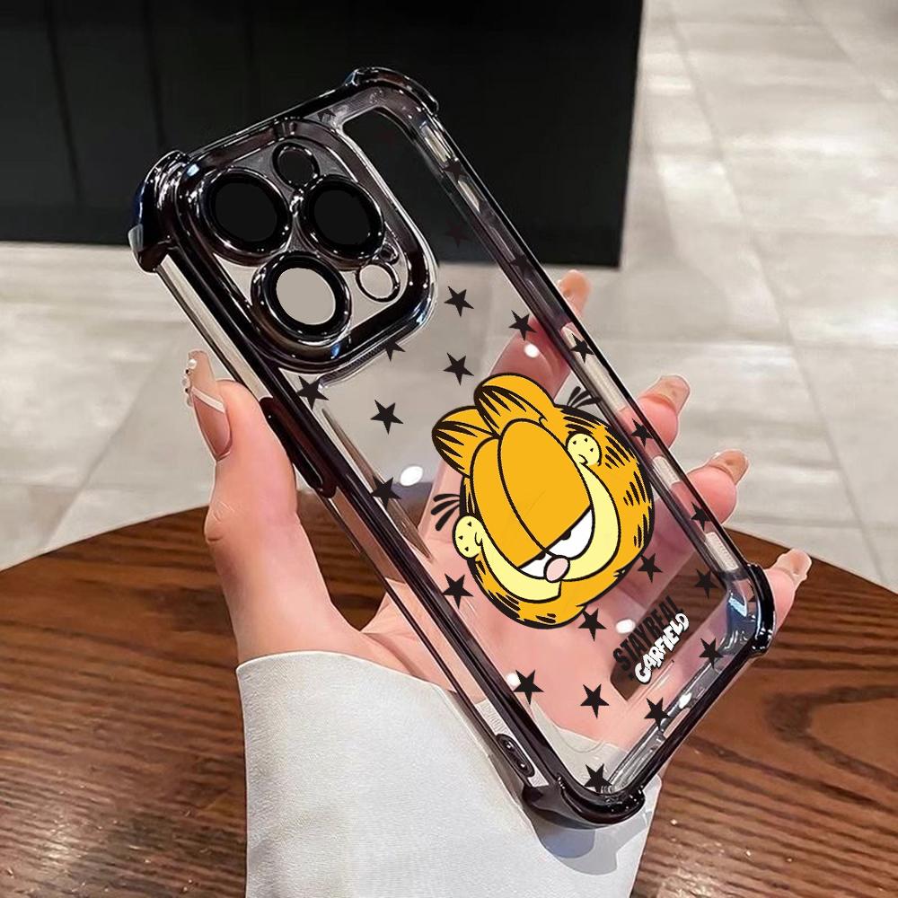 Cartoon Cat Garfields Phone Case for Xiaomi Redmi Note 15 14 13 12 14C 13C 12C 10C Pro Plus 4G 5G Anti-drop Transparent Cover