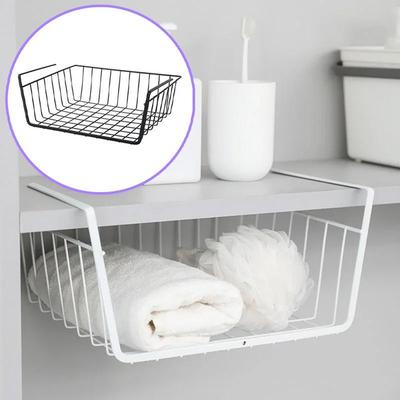 Multipurpose Hanging Iron Wire Basket Kitchen Organizer Cabinets Desks Storage Basket Rack L/M