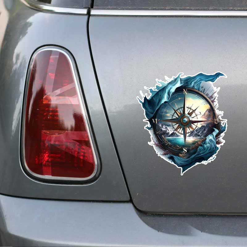 Compass Car Sticker Vinyl Decal Waterproof Rear Window Motorcycle Camper Bumper Truck Laptop Decoration X08