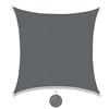 Rectangular Shade Sail 4x4 M - PU Coated Polyester, Waterproof, 95% UV Resistant - Anthracite Grey