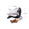 Brand New Personality Punk Style Black White Color Varnish Guitar Oiled Zinc Zinc Alloy Ring Women Jewelry