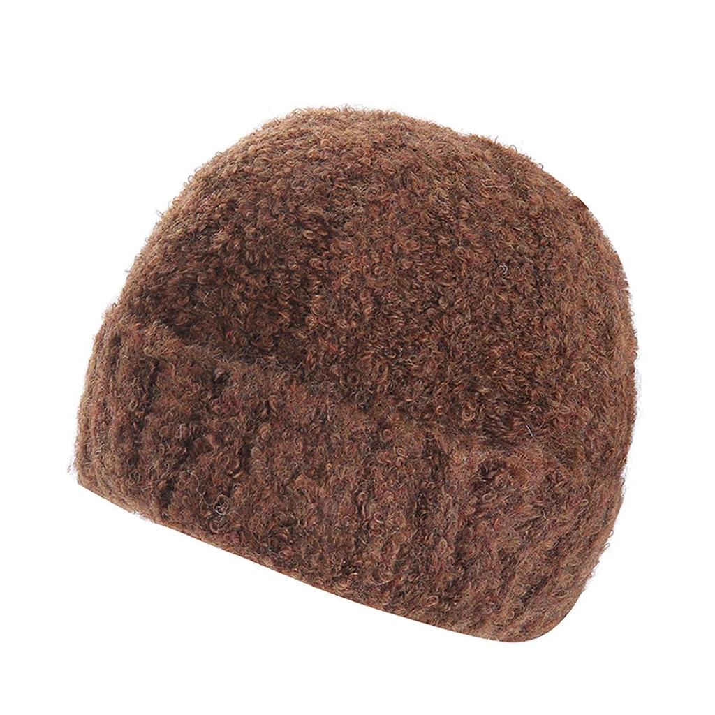 Korean Style Women's Winter Knit Wool Hat with Loose Ear Protection - Trendy and Warm for Large Head Circumference