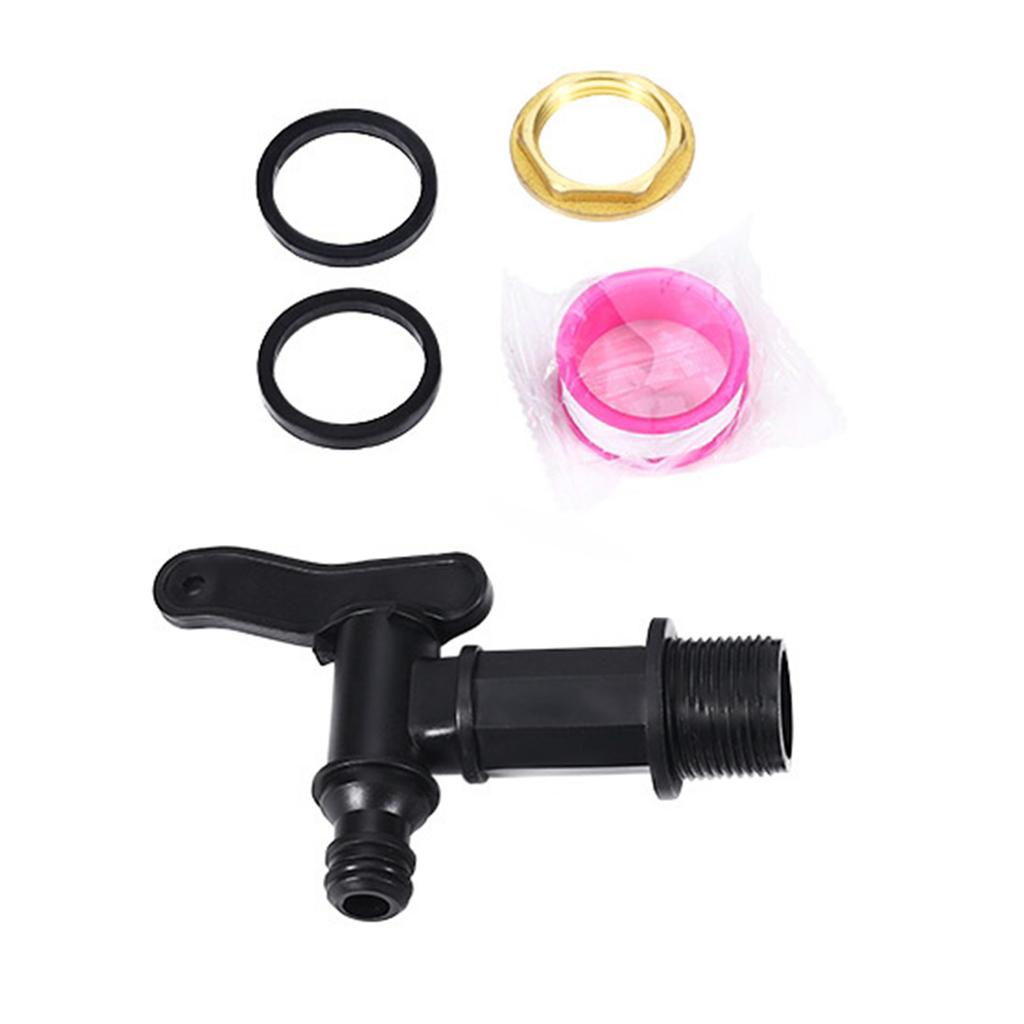 3/4" Water Butt Tap Plastic Snap Fit Hosepipe Rain Barrel Water Butts Thread Replacement Water Tap with Brass Nut