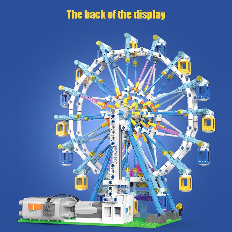 Wirbelnde Riesenradblöcke für Kinder, elektrisch leuchtendes Riesenrad für den Spielplatz, zum Zusammenbauen, neues Weihnachtsgeschenk, Ornamente