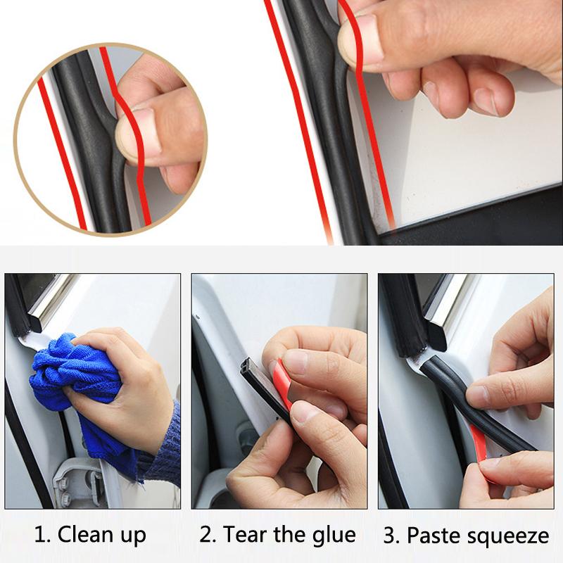 5M Car Door Edge Weatherstrip Sound Insulation Noise Prevention for Ford C-MAX Flex B-MAX Atlas Territory Formula