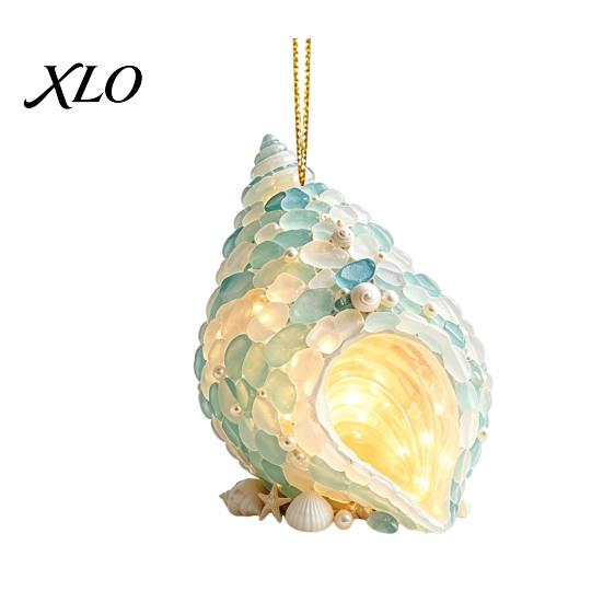 Decorative Animal Shaped Ornaments Blue Glass House Christmas Hanging Ornament, Acrylic Double Side Thoughtful Gift Ideas Printed Tree Decor Pendant,