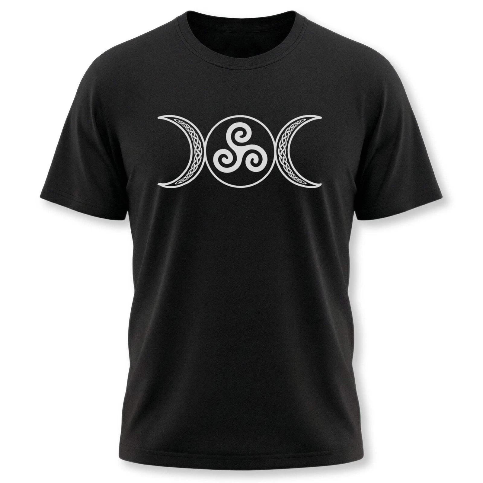 Triple Moon Goddess Triskelion Celtic Knotwork T-Shirt | Witchy Tee Shirt XXL