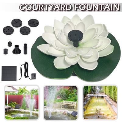 Lotus  Solar Power Panel Kit Solar Water Fountain Pond Decoration Waterfall Fountain Outdoor Bird Bath Solar Powered Floating Garden Fountain