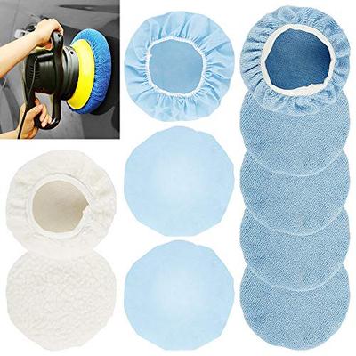 Liuzhuo Polierhaube, Polierer-Polierpad 10er-Pack, Wolle, 9-10 Zoll, Wollpad-Überzug,
