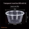 Round Transparent Plastic Takeaway Lunch Box with Lid - Thickened Disposable Bento Soup Bowl