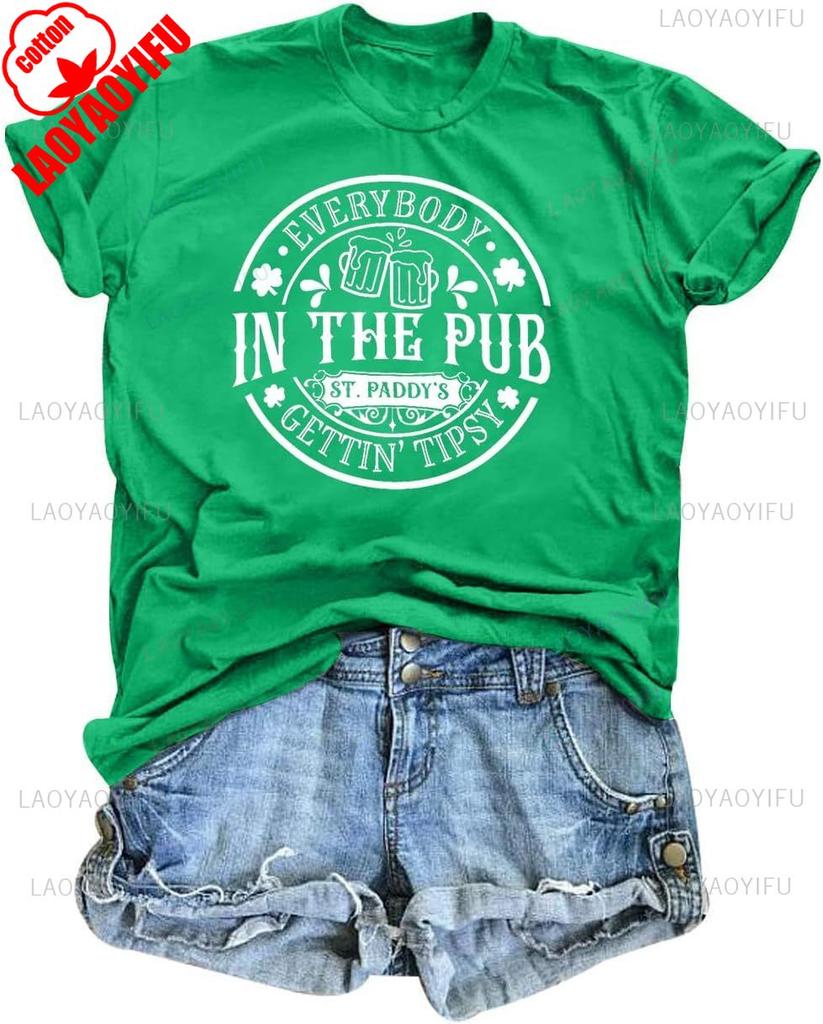 St Patrick Day Shirt Lucky Irish Shamrock T Shirt Heart Lucky Women TeeShirt Green Graphic Tees Funny Sayings Tops Cotton Tops