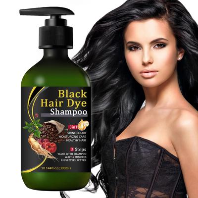 Shampoo de tintura de cabelo preto - Limpa o cabelo de forma suave e completa e reduz os fios grisalhos - Aumenta o volume para uma aparência mais espessa, cheia e brilhante