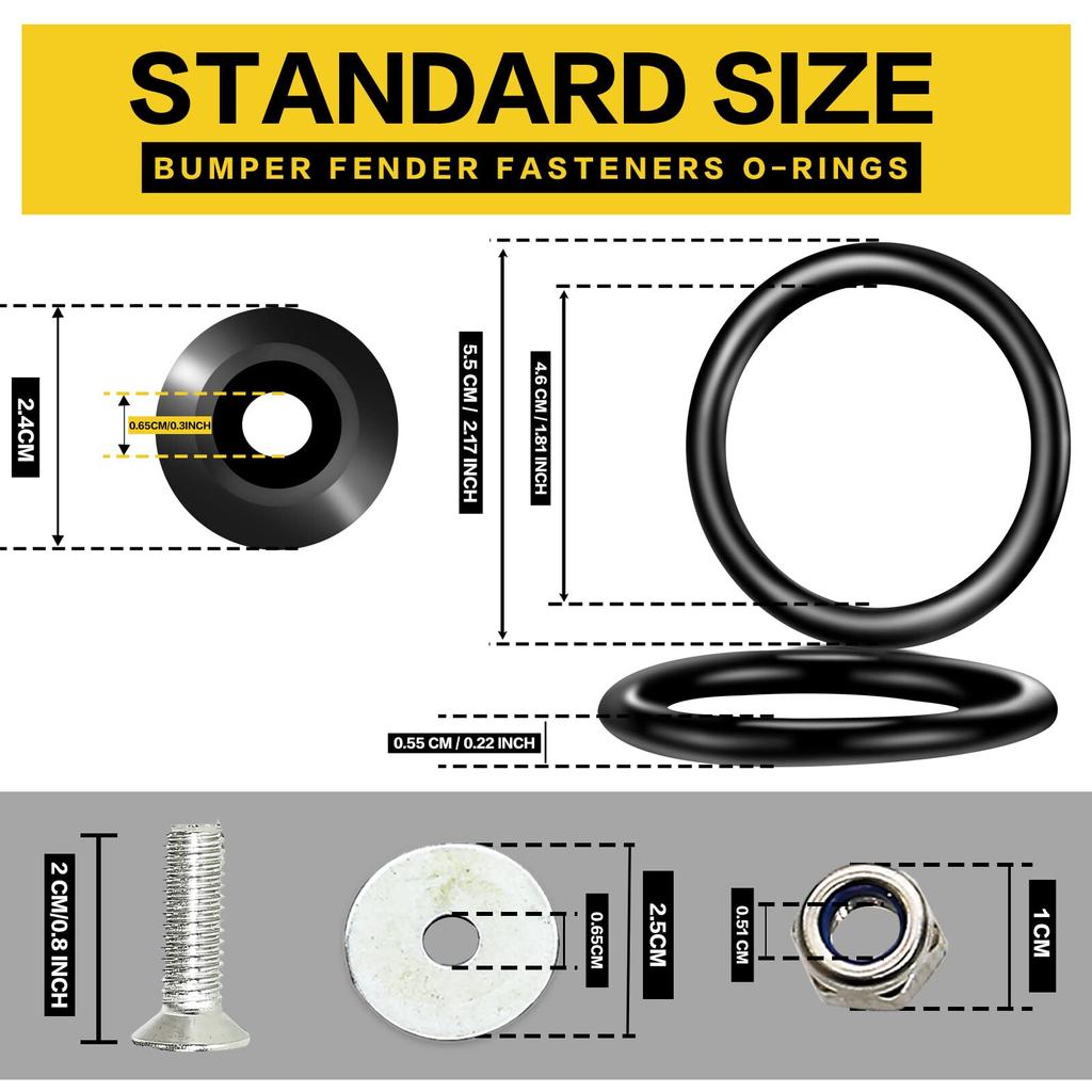 JDM Rear Tow Hook Trailer Ring+ Quick Release Fasteners Bumper for Honda Civic