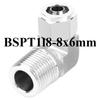 90-Grad-Winkel 1/8" 1/4" 3/8" 1/2" BSPT Außengewinde x 6 8 10 12 mm Schlauch Schnellverschluss 304 Edelstahl Geschmiedetes Rohrverschraubung Wasser Gas