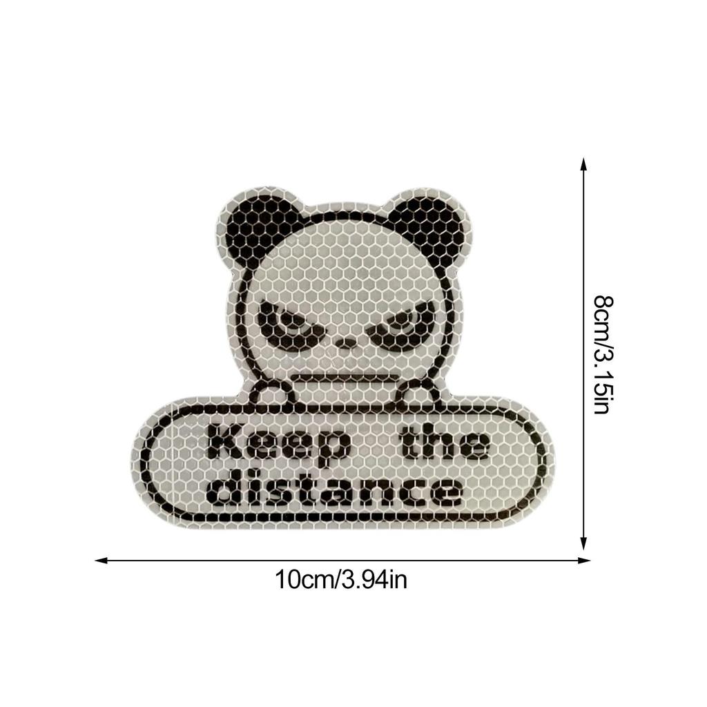 Kemol Reflective Car Sticker Back | Funny Reflective Panda Sticker - Weatherproof Car Sticker,