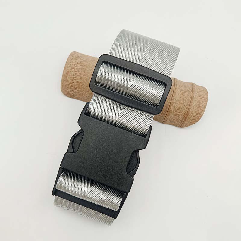 Solid Color Nylon Luggage Strap with Herringbone Pattern, Password Lock, and One-Word Handle