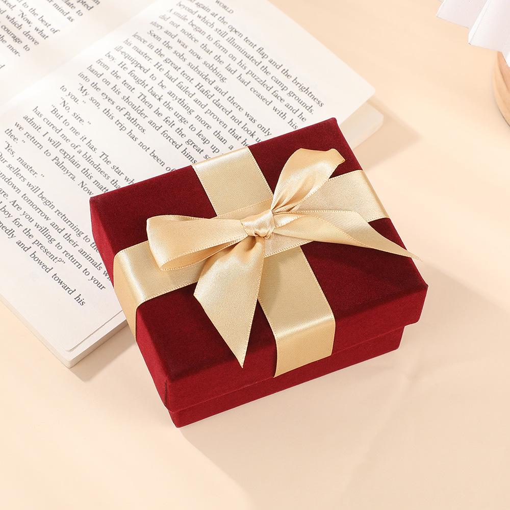 Velvet Ribbon Bow Gift Box for Holiday Packaging, Jewelry, Perfume, or Lipstick.