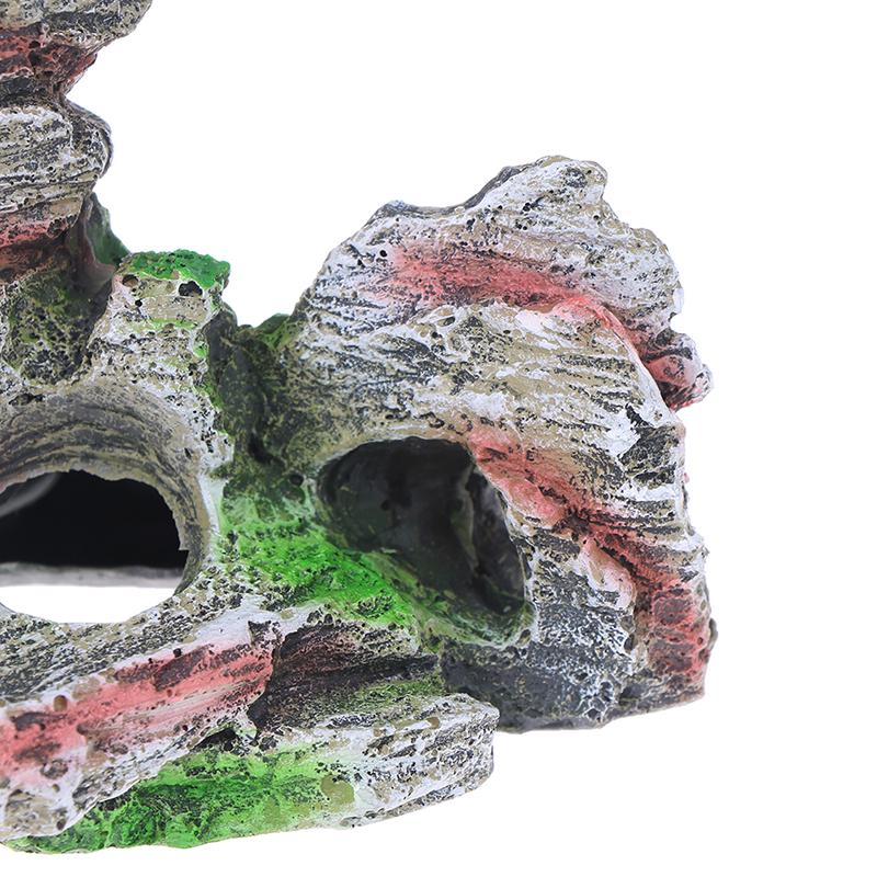 Mountain View Aquarium Rock Cave Tree Bridge Ornament akvária s rybami Dekor Skalka