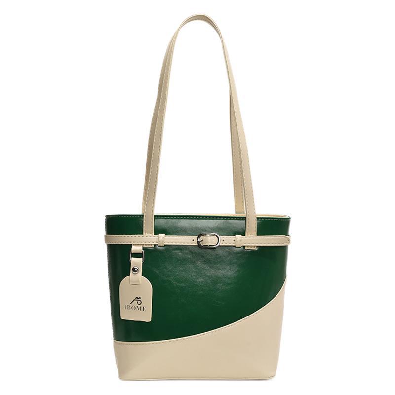 2025 new bag women, elegant style belt buckle shoulder bucket bag tote bag, large-capacity handbag
