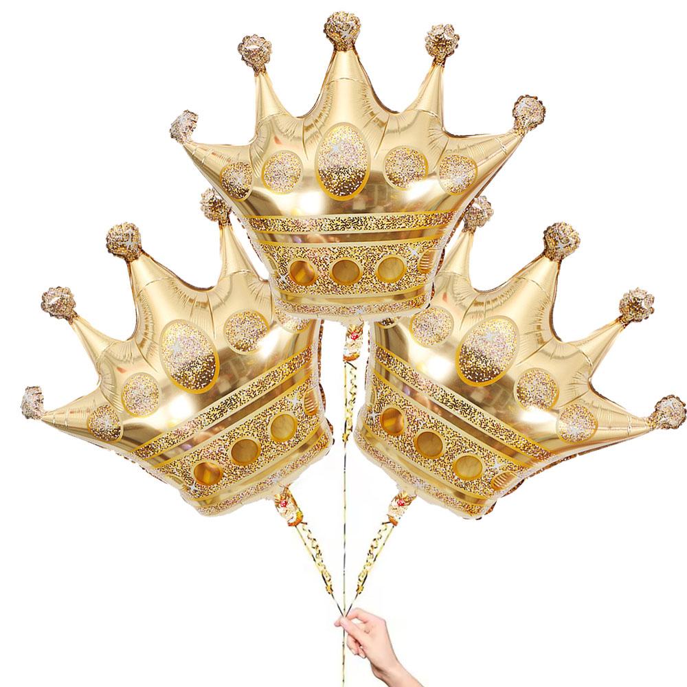 

Набор из 3 шт. воздушных шаров-корон золотого цвета, фольгированные шары в форме короны, украшение, фольгированные шары, шары на годовщину, день рождения принцессы Other