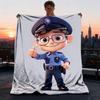 1pc Policeman Print Outdoor Soft Polyester Flannel Throw Blanket Versatile for All Seasons , Soft , Cozy , Warm All Season Quilted Throw ,
