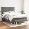 VidaXL Divan Bed with Mattress Dark Grey 140x190cm Fabric - Model 3137470