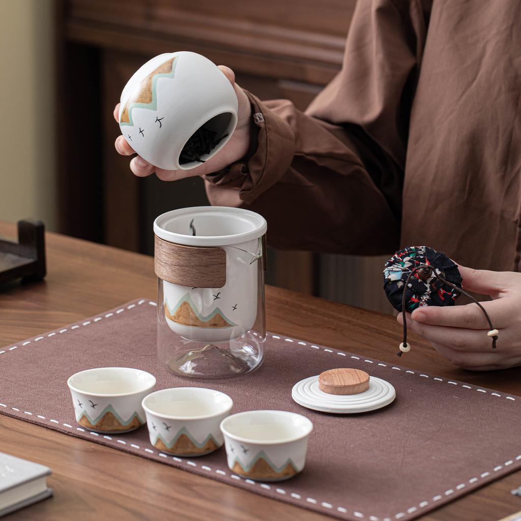 Ceramic Kuaike Cup Tea Set Gift Box Business Office Holiday Souvenir Tea Set Gift Set Available