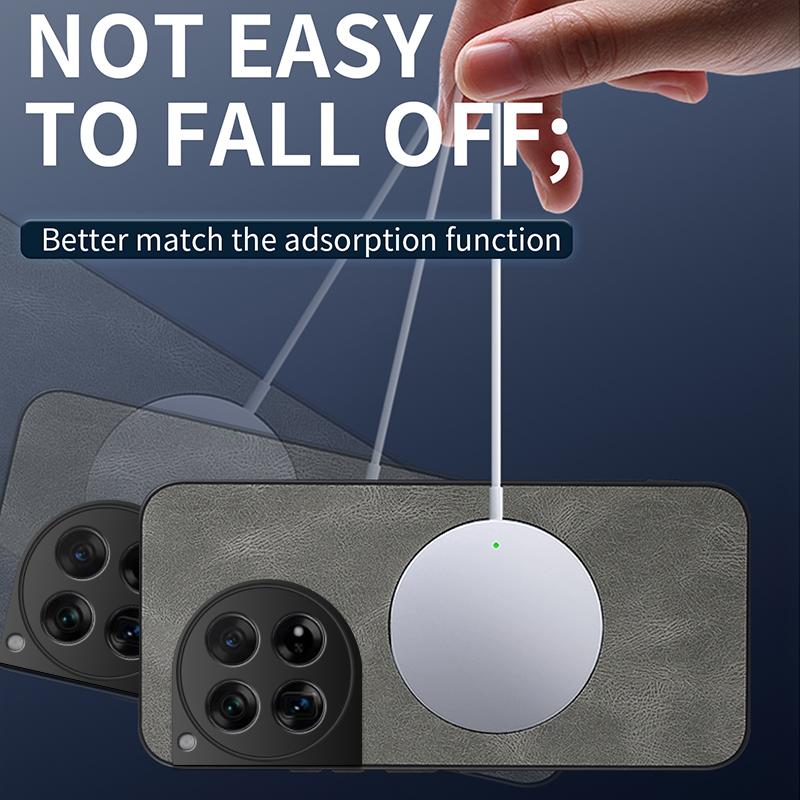 For OnePlus Ace 3/OnePlus Ace 3 Case Simple Stylish Magnetic Suction Luxury Leather Skin-friendly Anti-drop Cover For 1+ Ace3