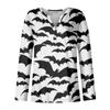 Women's Button Neck Tops Women's Casual Everyday Tops Long Sleeve V Neck Fashion Print Shirt Tops Pocket Tee Sweatshirts